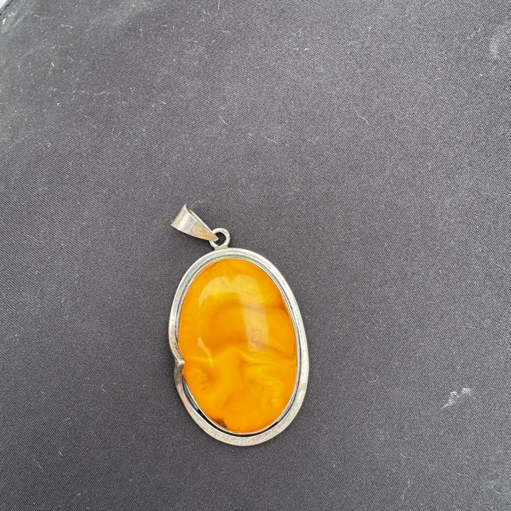 Butterscotch Amber Pendant in Silver
